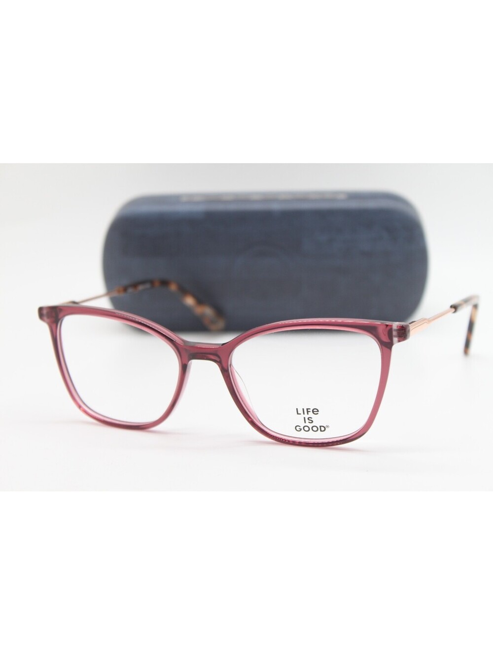 NEW LIFE IS GOOD MARLINA BURGUNDY (BGY) AUTHENTIC EYEGLASSES W/CASE 53-17